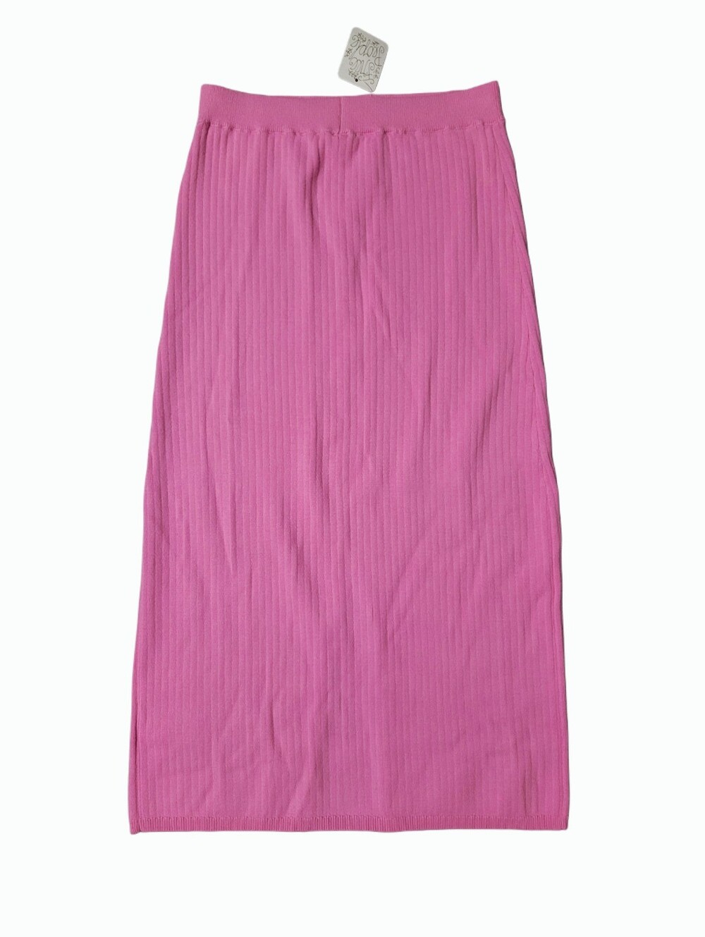 Free People Skyline Pink Midi Ribbed Knit Pencil Skirt NWT Size Large - Picture 6 of 10